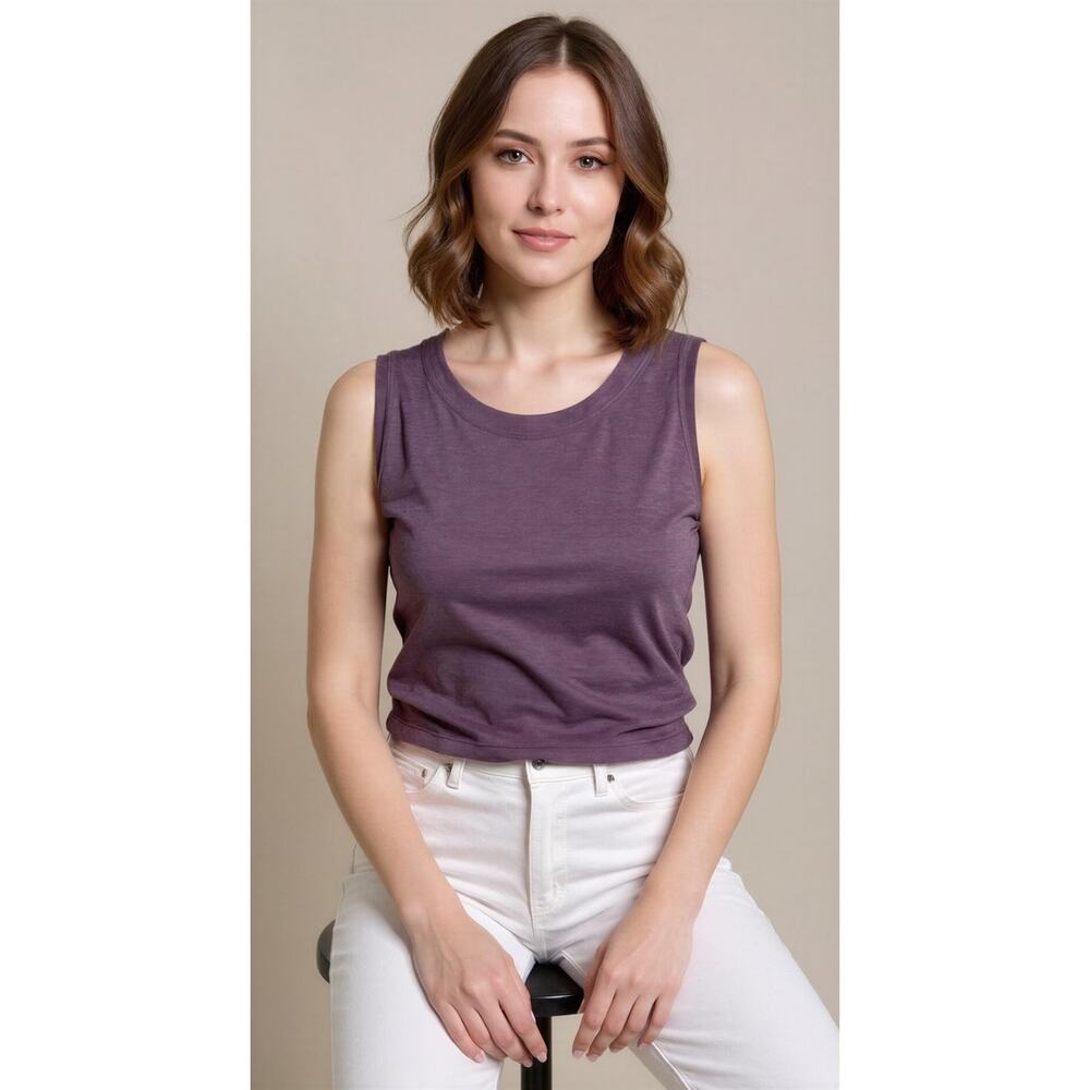 Athleta Tank Top Womens 1X Purple Sleeveless Scoop Neck Swing Activewear